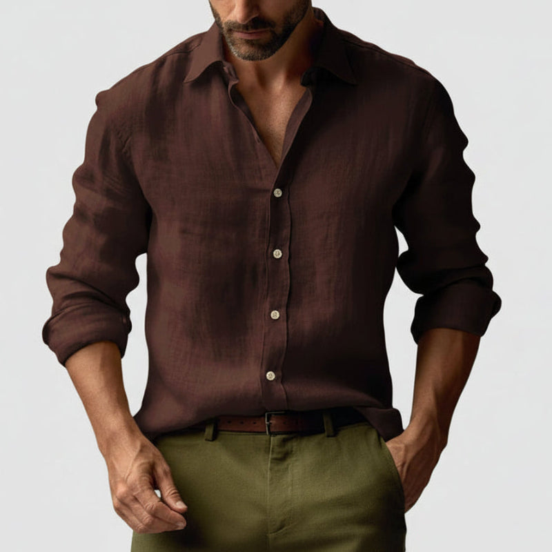 Vintage Men's Shirt Buttons Light Casual Elegant