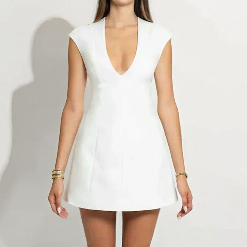 Vivienne Deep V-Neck Mini Dress
